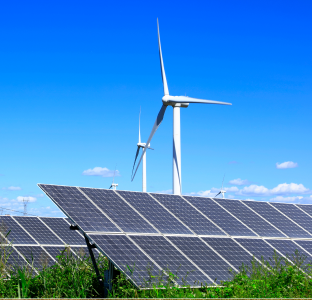 Solpaneler och vindturbiner